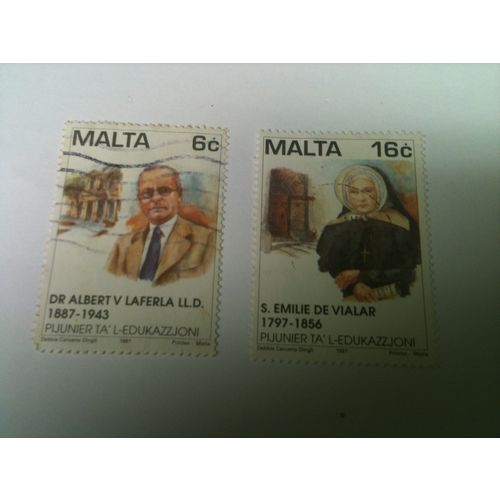 MALTA 1997 PIONEERS OF EDUCATION Pair 6c EBID 1