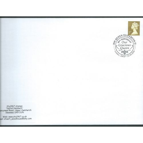 2016 1ST 'GOLD MACHIN '- 'OUR GRACIOUS QUEEN , LONDON SW1P ' PMK (EBIDPACK3773)