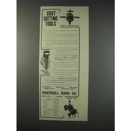 1910 Ingersoll-Rand Crown Imperial Drill, Hoist Ad