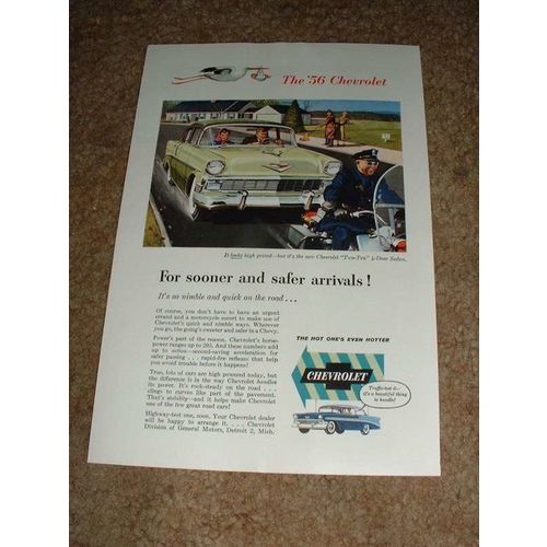 1956 Chevrolet Two-Ten Sedan Ad, Motor Cop!!
