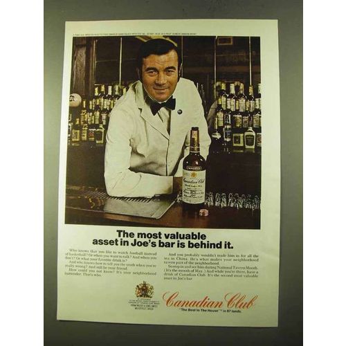 1970 Canadian Club Whisky Ad - Valuable Asset in Bar