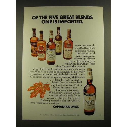 1970 Canadian Mist Whisky Ad - Of the Five Great Blends