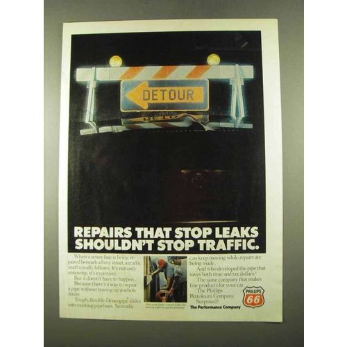 1975 Phillips 66 Oil Ad - Repairs That Stop Leaks