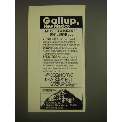 1985 Economic Development Group Gallup New Mexico Ad