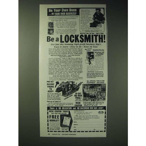 1989 Foley-Belsaw Institute Ad - Be a Locksmith