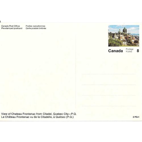 Canada #VC 90 Set 2-PQ-1 Postal Card MINT View of Chateau Frontenac