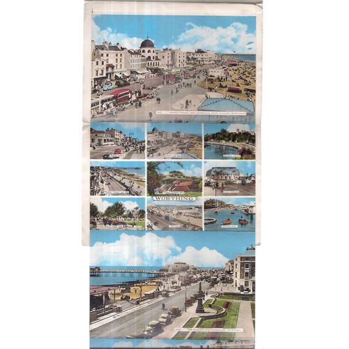 6 coloured views of WORTHING, SUSSEX unused vintage letter card =