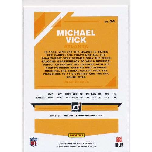 2019 Donruss Football Base 24 Michael Vick Atlanta Falcons