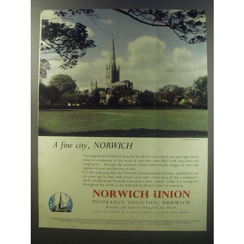 1955 Norwich Union insurance Advertisement - A fine city, Norwich