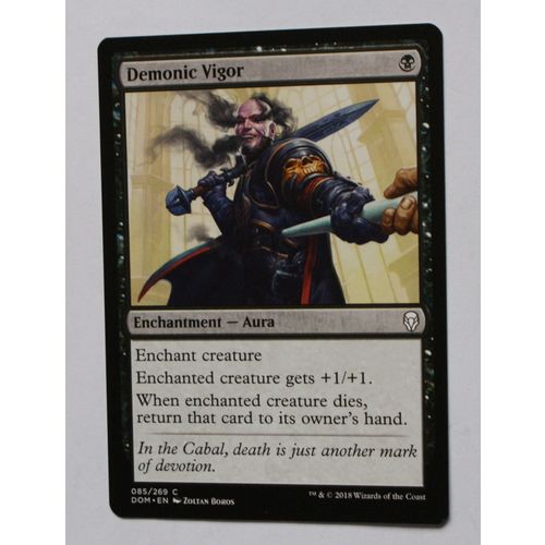 Magic the Gathering MTG CCG: Dominaria - # 85 Demonic Vigor (A) 2018 WotC