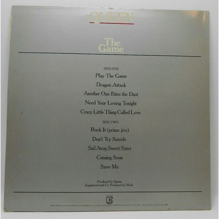 Queen The Game Original LP Vinyl Record Album (P2)