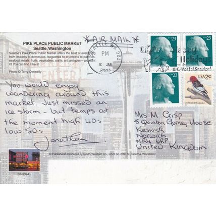 Pike Place Market Seattle Washington United States Postcard 2004 used VGC