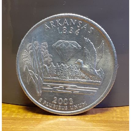 2003 Used USA United States of America Quarter Dollar Coin - Arkansas
