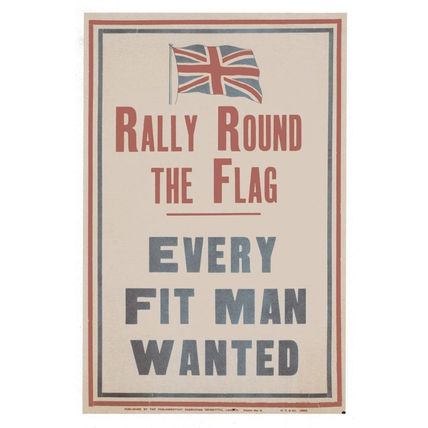 Rally Round The Flag WW1 Poster Army Recruitment Postcard