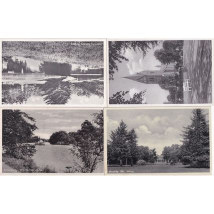 AK Herning Sondre Anlaeg Swans River Denmark 4x Old Postcard