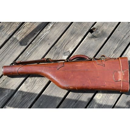 Antique Von Longerke & Detmold VL&D LEATHER TAKEDOWN RIFLE SHOTGUN CASE RARE W4B