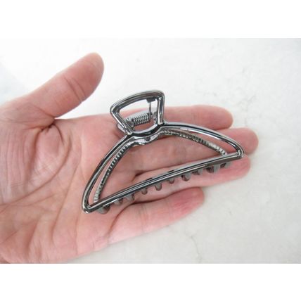 Rose gold silver or dark silver tone metal hair claw clip