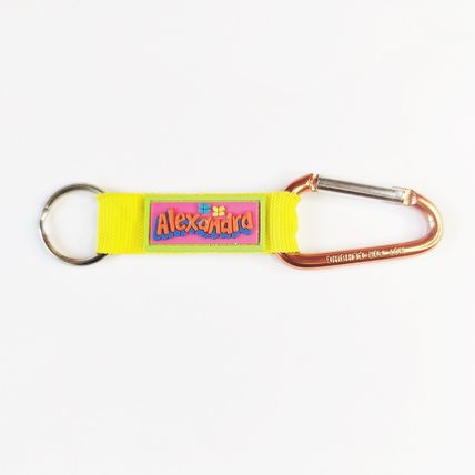 Alexandra Named Keyring Yellow Nylon Orange Carabiner Clip Fun Bright