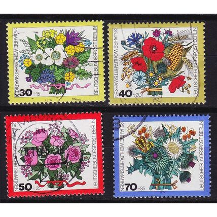 GERMANY BERLIN [1974] MiNr 0473-76 ( O/used ) Blumen