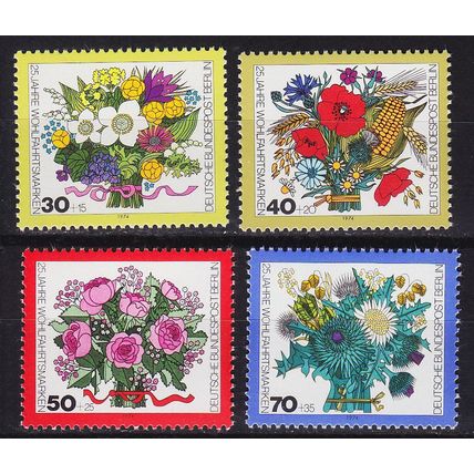 GERMANY BERLIN [1974] MiNr 0473-76 ( **/mnh ) Blumen