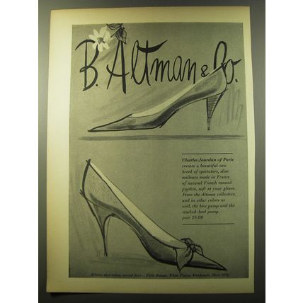 1960 B. Altman & Co Shoes Ad - Charles Jourdan of Paris