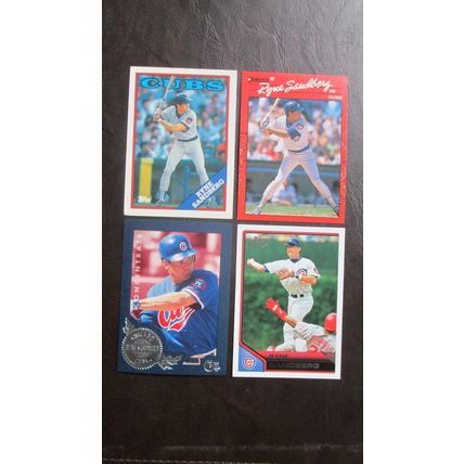 Four (4) Ryne Sandberg Baseball Cards (See Pictures and Descriptions Below)