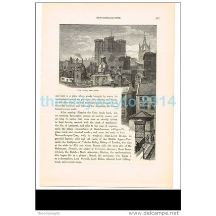 CASTLE, NEWCASTLE, NORTHUMBERLAND, ENGLAND, BOOK ILLUSTRATION, 1882