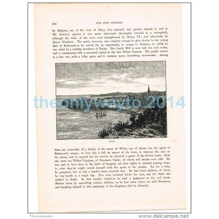 TENBY, PEMBROKSHIRE, WALES, BOOK ILLUSTRATION, 1882