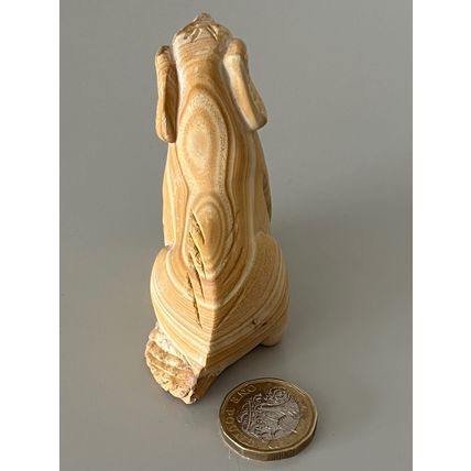 HAND CARVED STONE DOG FIGURE