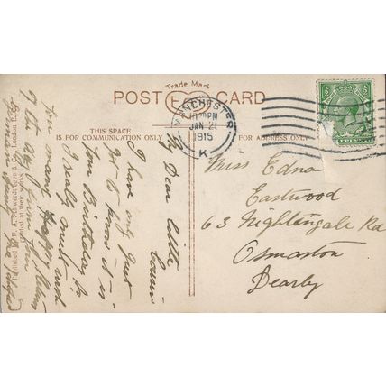 PC21313 Greeting Postcard. A Birthday Wish. Little Girl with Flowers. Schwerdtfe