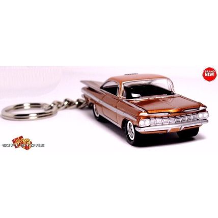 RARE KEYCHAIN 1959/60 GOLD CHEVY BEL AIR IMPALA CUSTOM Ltd Ed GREAT GIFT
