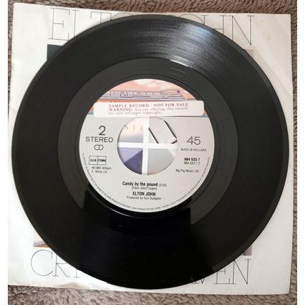 Elton John : Cry To Heaven : 45 rpm single : 1986