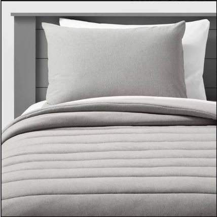 Twin Channel Jersey Kids' Comforter Set, Gray - Pillowfort