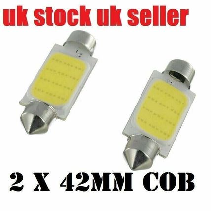 FESTOON BULBS 2x COB LED 42MM 239 272 C5W WHITE NUMBER PLATE/INTERIOR LIGHT