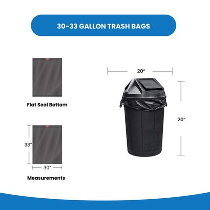 Reli. 30 Gallon Trash Bags Drawstring | 250 Count Bulk | Black | 30 Gallon Garba