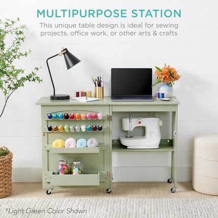 Best Choice Products Folding Sewing Table Multipurpose Craft Station & Side Desk
