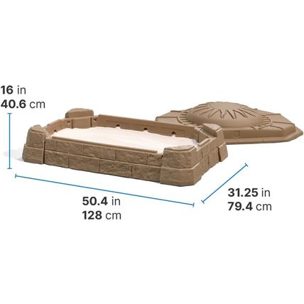 Step2 Naturally Playful Sandbox II, Kids Sand Activity Sensory Play Pit, Summer