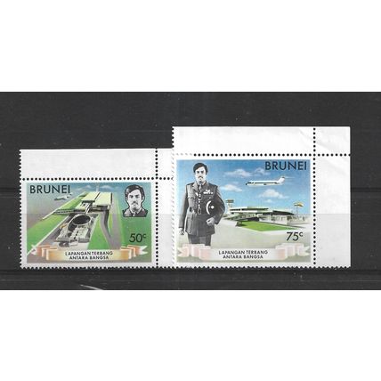 Brunei.Inauguration Brunei International Airport set of 2.Mounted Mint.Aug25b
