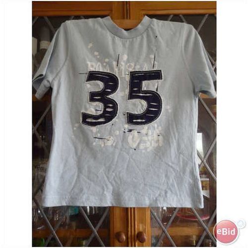 George PALE BLUE SS T-SHIRT 35 LOGO 4-5Yrs **GC**