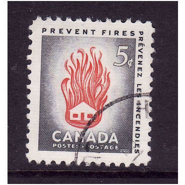 CANADA 1956 5c FIRE PREVENTION SG 490 FINE USED #3
