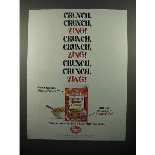 1997 Post Morning Traditions Cranberry Almond Crunch Ad