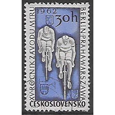 Mi 1315: 30 h. black/violet-blue Berlin-Prague-Warsaw Cycle Race.