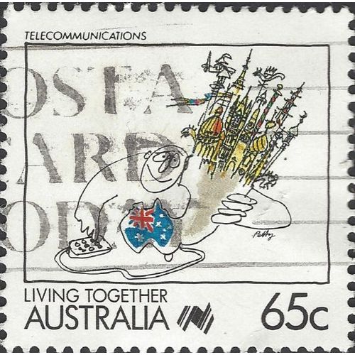 AUSTRALIA, Living Together, Telecommunications, white 1988, 65c, #4