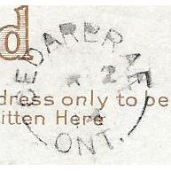 Cedarbrae, Ontario split ring cancel, 1914, York county