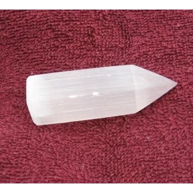 B Selenite Point Crystal Gemstone 6 Sided 3 Inch Energy Work Spiritual