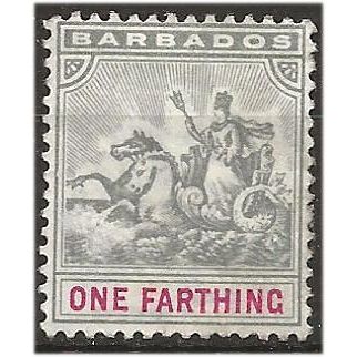 Barbados 1896 SG105 1/2d Slate Grey & Carmine Mounted Mint . .. .