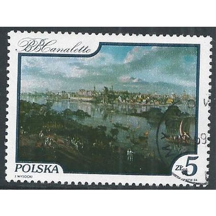 Poland Mi 2921: 5 Zl. mult. The Vistula near Warsaw (Canaletto (1720-1780))