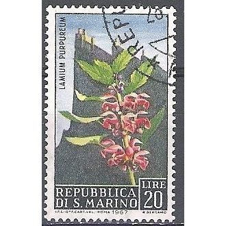 San Marino 1967 Michel 883 O Cote (2006) 0.10 Euro Fleur Lamier pourpre