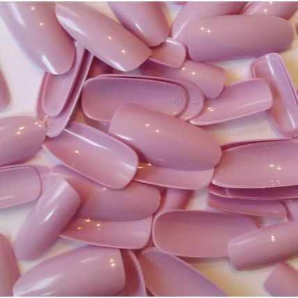 20 False Nails Long Almond Oval Purple Round set Press On Full Cover Short fake