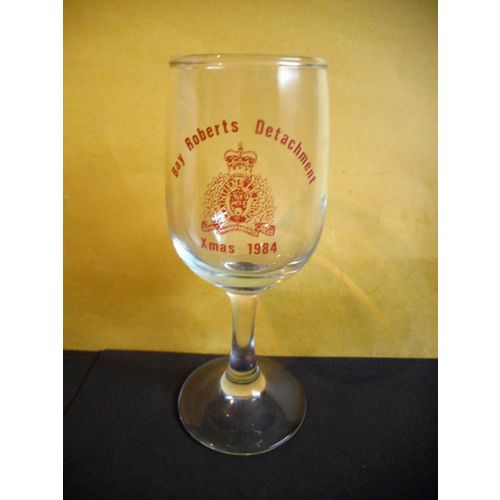 Royal Canadian Mounted Police Wine Glass,Bay Roberts Newfoundland,84,RCMP